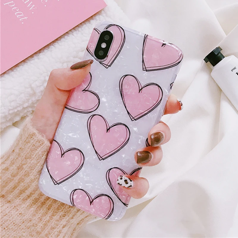 Милый чехол LOVECOM Love Heart для iPhone 12 Mini 11 XS Pro Max X XR 7 8 Plus мягкая задняя крышка IMD