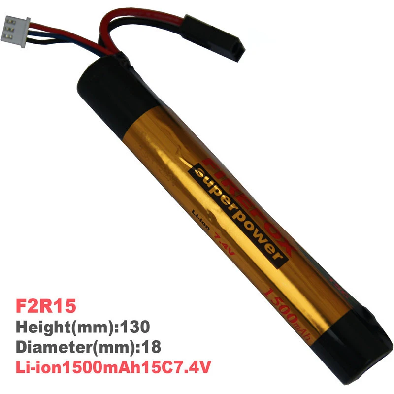 

1pcs 100% Orginal FireFox 7.4V 1500MAH 15C AKKU Mini Airsoft Gun Battery RC model F2R15 Drop shipping