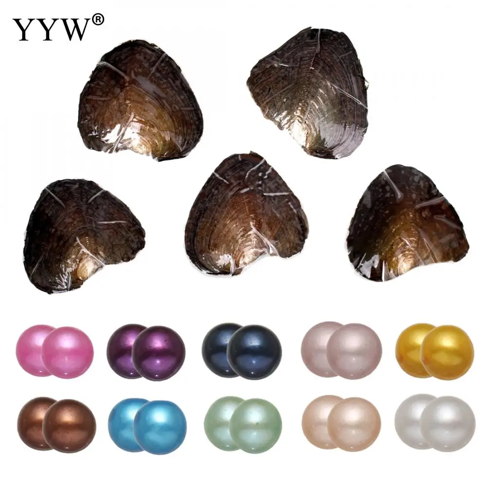 

10 Bag Vacuum Pack Twins Wish Pearl Oyster Wish Freshwater Pearl Oyster Pearl Mixed Random Color 7-8mm