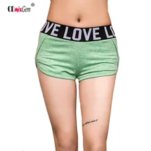 Быстросохнущие дышащие шорты для йоги для женщин тренировка бег похудение Низкая талия с буквенным принтом тренажерный зал Велоспорт спортивные шорты для бега