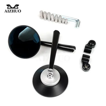 

motorcycle rearview mirrors universal motor scooter Aluminum blue len side mirror for SUZUKI HAYABUSA VStrom 650 1000 ALL YEAR