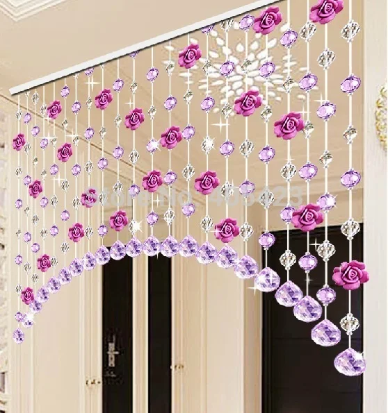 1 комплект домашний Декор дверной проем перегородка стекло кристалл бисером и цветок пряди арки стиль шторы