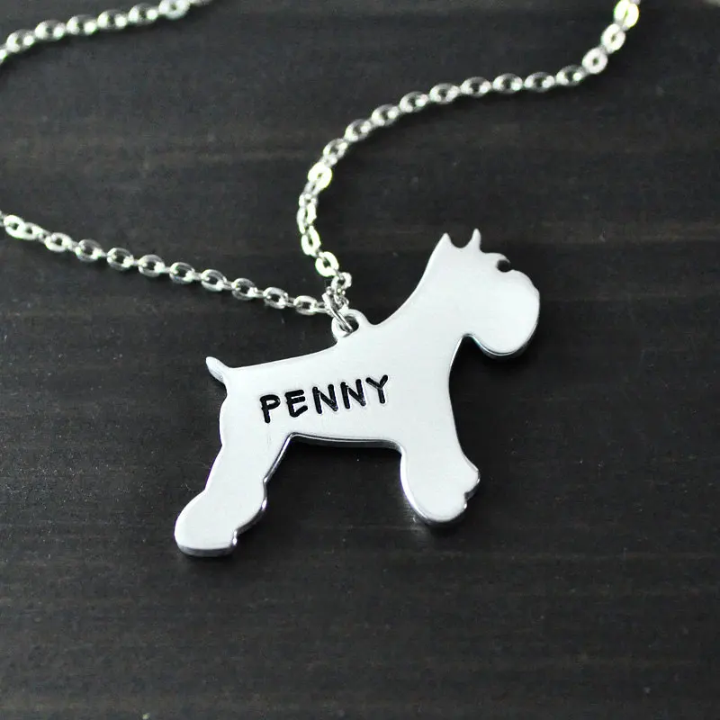 

Schnauzer necklace alloy dog necklace dog pendant with name creature necklace a good gift beautiful charm