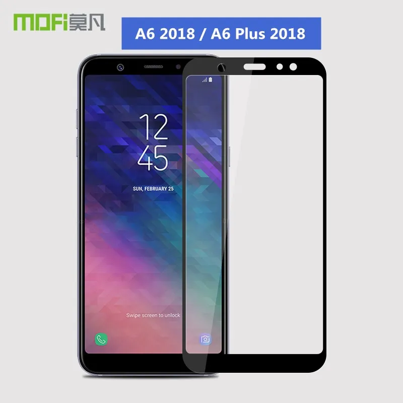 A6 2018 Glass MOFi Original A6 Plus 2018 Screen Protector Full Cover Front Film Protect For Samsung Galaxy A6 A6+ 2018 Glass