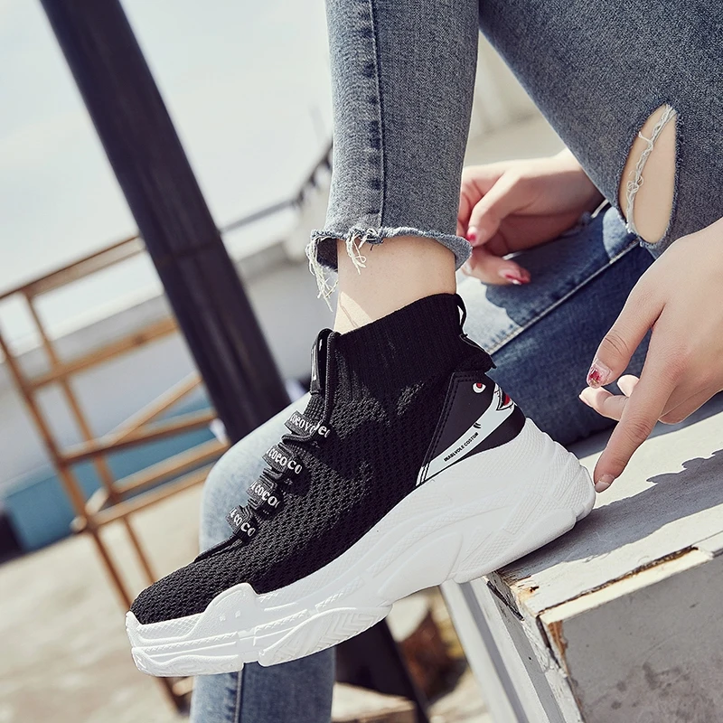 ADBOOV High Top Sneakers Homens Unisex Malha