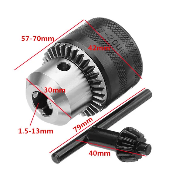 

New 1.5-13mm Metal Stable Keyed Drill Bit Chuck Convertor Angle Grinder Drill Keys 1/2 Inch 20 UNF Thread Power Tool Accessories