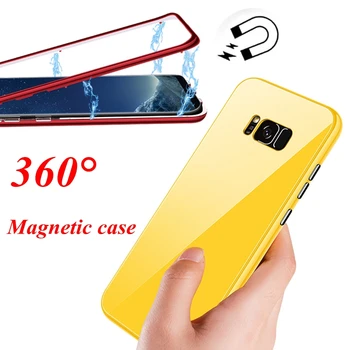 

360 Magnetic Case For Samsung Galaxy Note 9 8 Magnet Glass Back Cover For Samsung Galaxy S8 S9 plus S7 edge Galaxy S9 Note9 Case