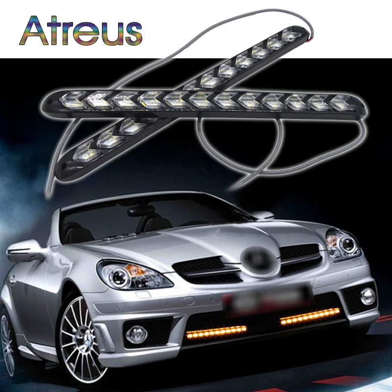 Atreus Автомобильный светодиодный дневной свет поворотники белый желтый для Mazda 3 6