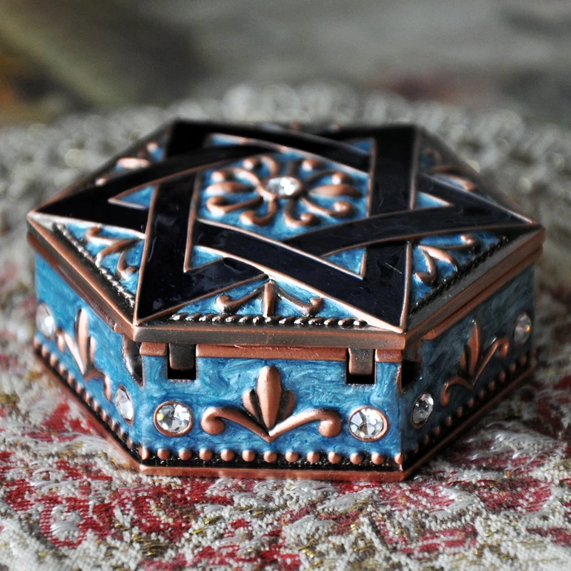 Six-pointed Star Retro Jewelry Box European Korean Ring Boxes Princess Earrings Bracelets Necklaces Organizer Storage Box