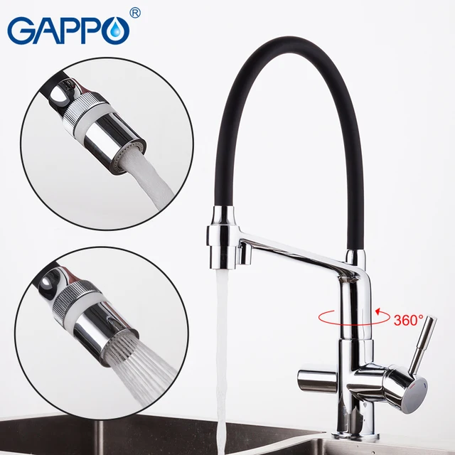 Special Price GAPPO kitchen faucet with filtered water black kitchen sink mixer tap water sink crane water mixer crane torneira cozinha       