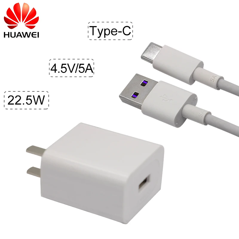 HUAWEI, супер зарядное устройство, 5 В, 4,5 А, адаптер, 5A, usb type-C кабель, быстрая зарядка для mate 9 10 p20 Pro p10 plus honor 10