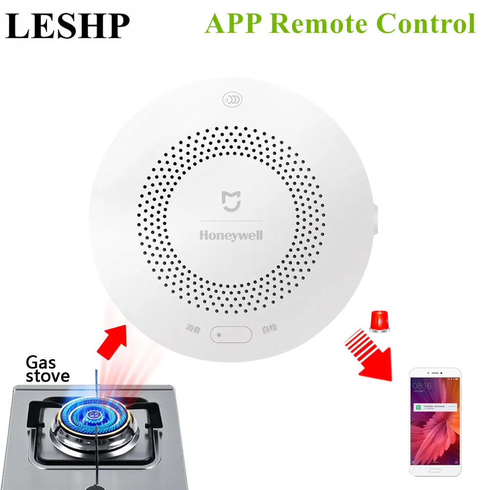 

LESHP Mijia Honeywell Smart Gas Alarm CH4 Monitoring Mihome APP Remote Control Linkage Alarm Ceiling and Wall Mounted