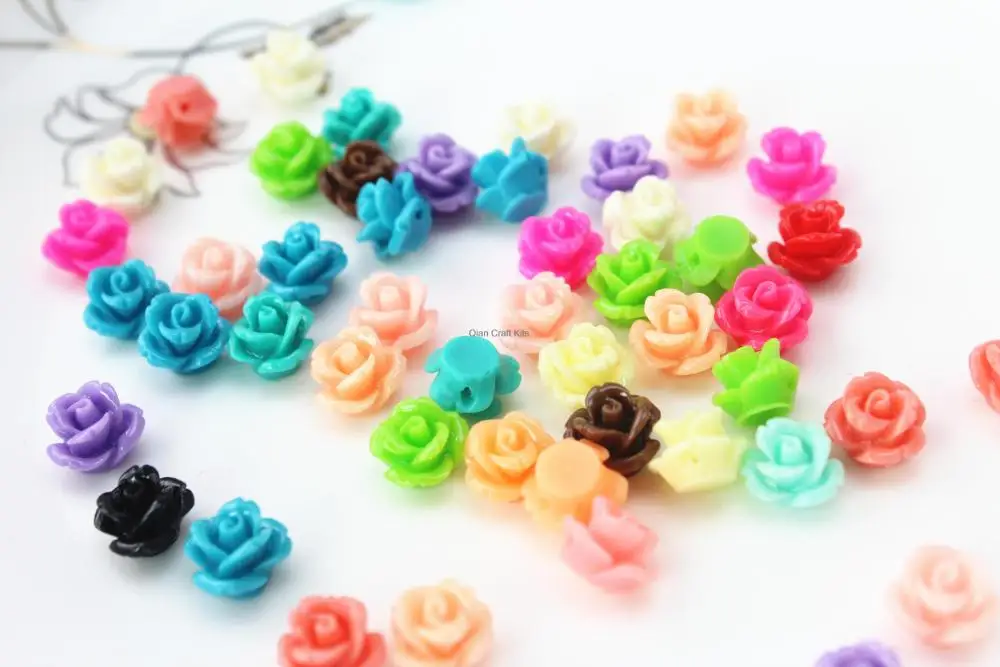 300 шт. разные цвета маленькая Роза с отверстиями|diy mix|beads diybeads beads |