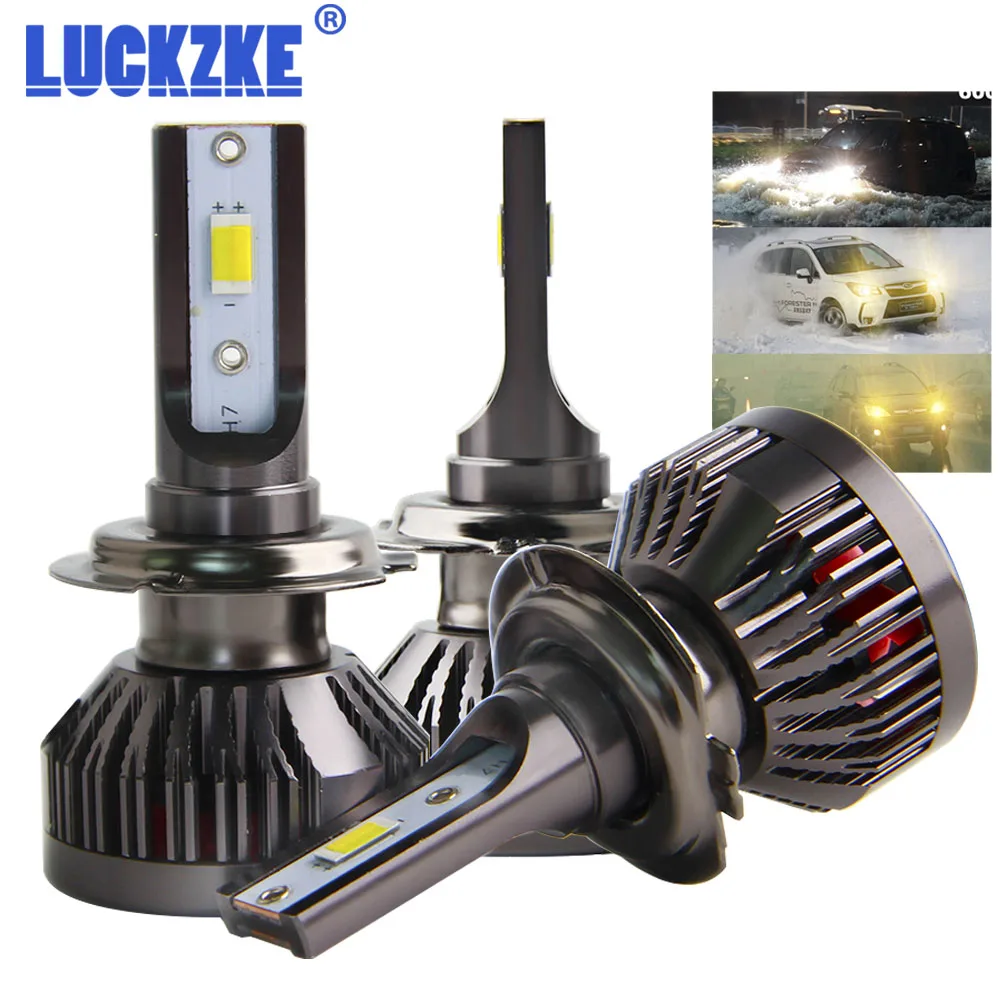 Koop 2 stks H7 Led 10000LM Mini Auto Koplampen ZES 3000 k 4300 k 6000 k Auto Lamp H1 H4 LED Licht H11 H8 HB3 9005 HB4 6000 k 12 v 24 v