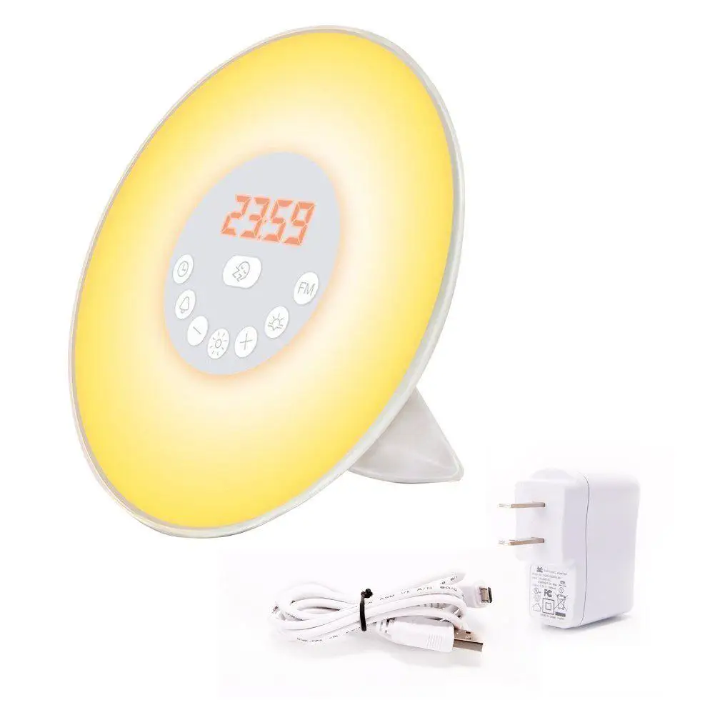 SOLLED Wake Up Light восхода моделирования будильник ночник ночники с 7 цветов затемнения Яркость звуки природы