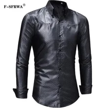 F-SFRWA, модная мужская рубашка с длинными рукавами, топы с горячей штамповкой, мужские рубашки, облегающие мужские рубашки XXL
