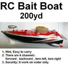 wholesale Skyrules F2 RC Bait Fishing Boat Working Distance 200 meters red Car charger 3 hours