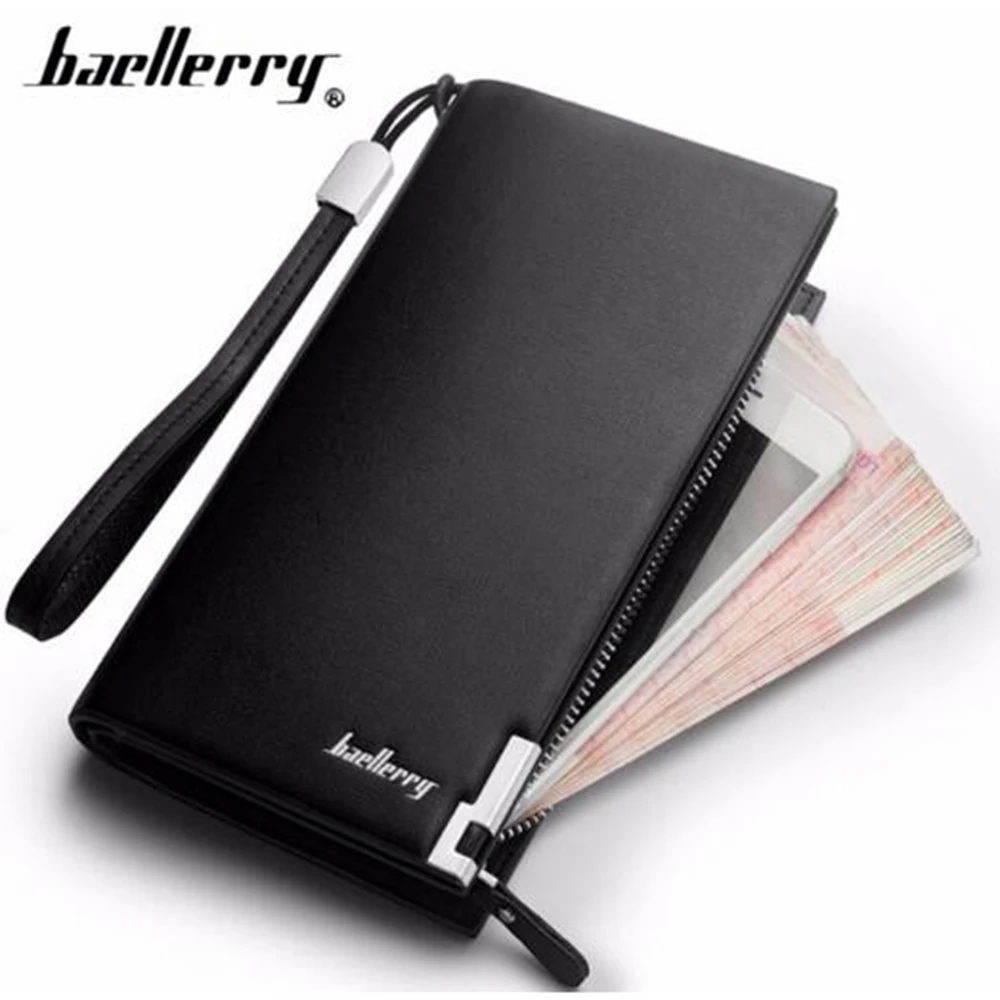 

Fashion Clutch Long Zipper Wallet Men Wristlet Coin Pocket Money Bag Cuzdan Card Holder Luxury Brand Male Purse Portomonee Walet