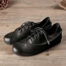 Лидер продаж; Новинка; весенняя женская обувь; обувь из натуральной кожи в стиле ретро; повседневная обувь с мягкой подошвой ручной работы