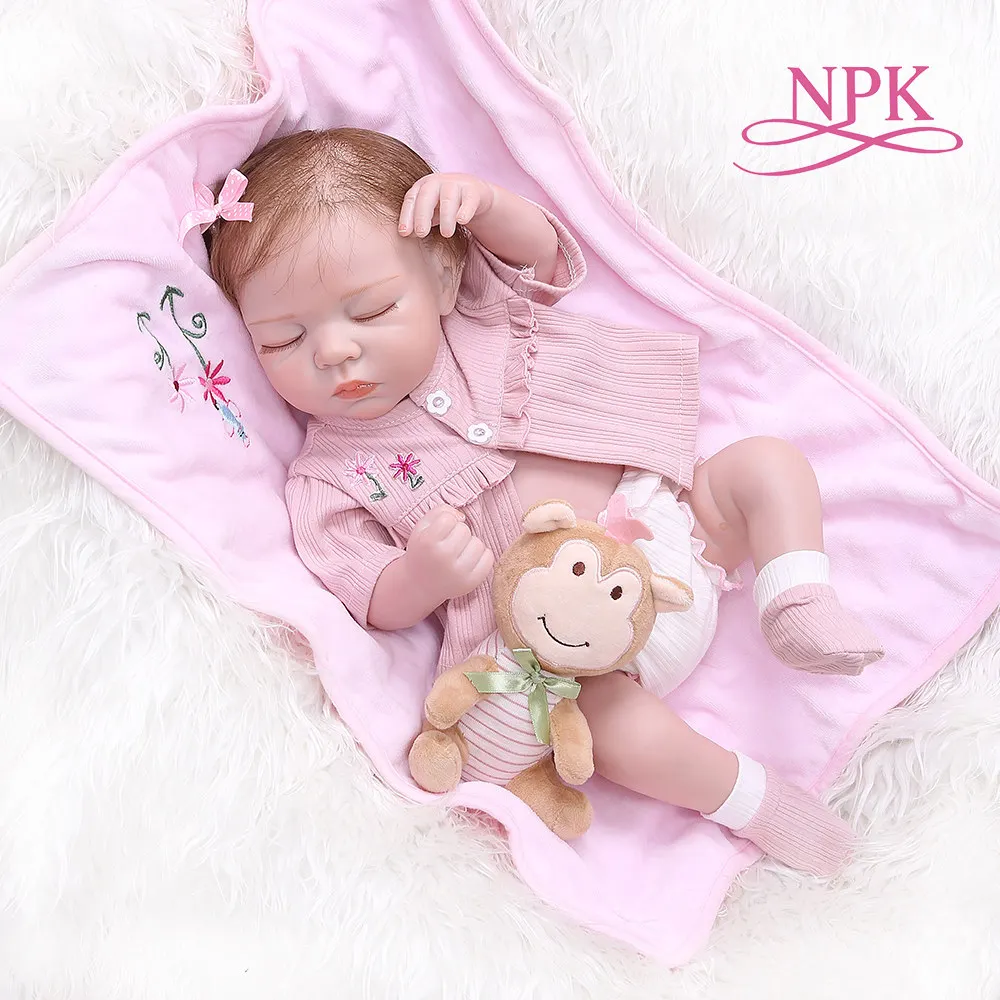 48 см Новорожденный bebe реалистичный реборн мягкий полный тело сликон реалистичный Спящий ребенок анатомически правильный