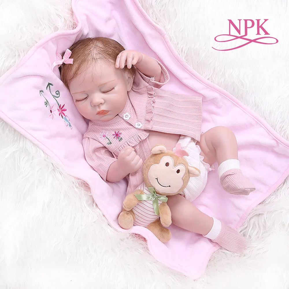 

48CM newborn bebe realistic reborn soft full body slicone lifelike sleeping baby Anatomically Correct