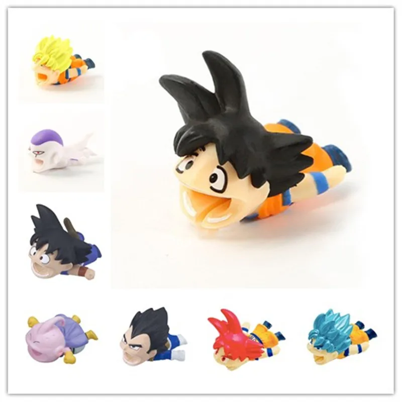 

Cute Bite Cartoon Dragon Ball People Protector for iphone 7 X XS Max Cord Protection Protective Cover USB Charging Cable Winder