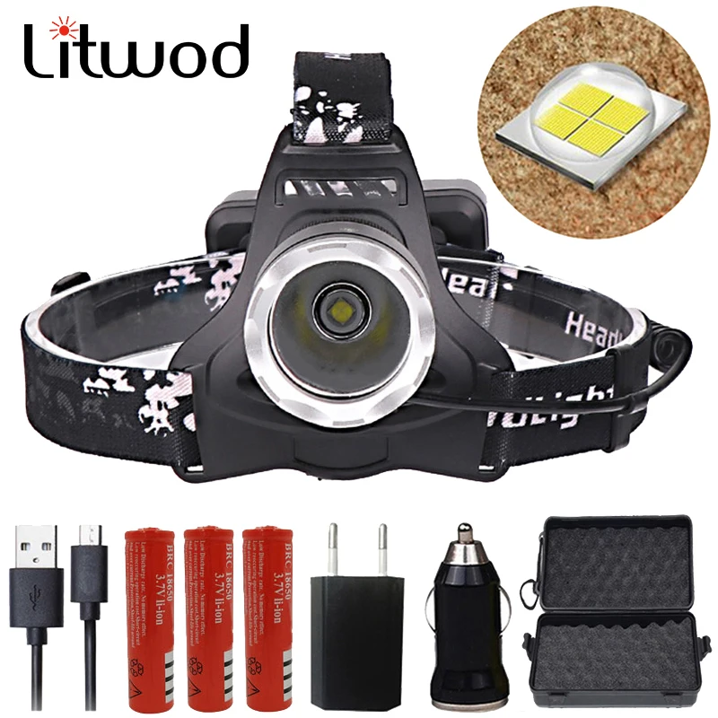 

Litwod Z15 2810 32W CREE XHP70 Powerful LED Headlamp Hunting headlights use 3*18650 Batterise Camping waterproof Head Lamp