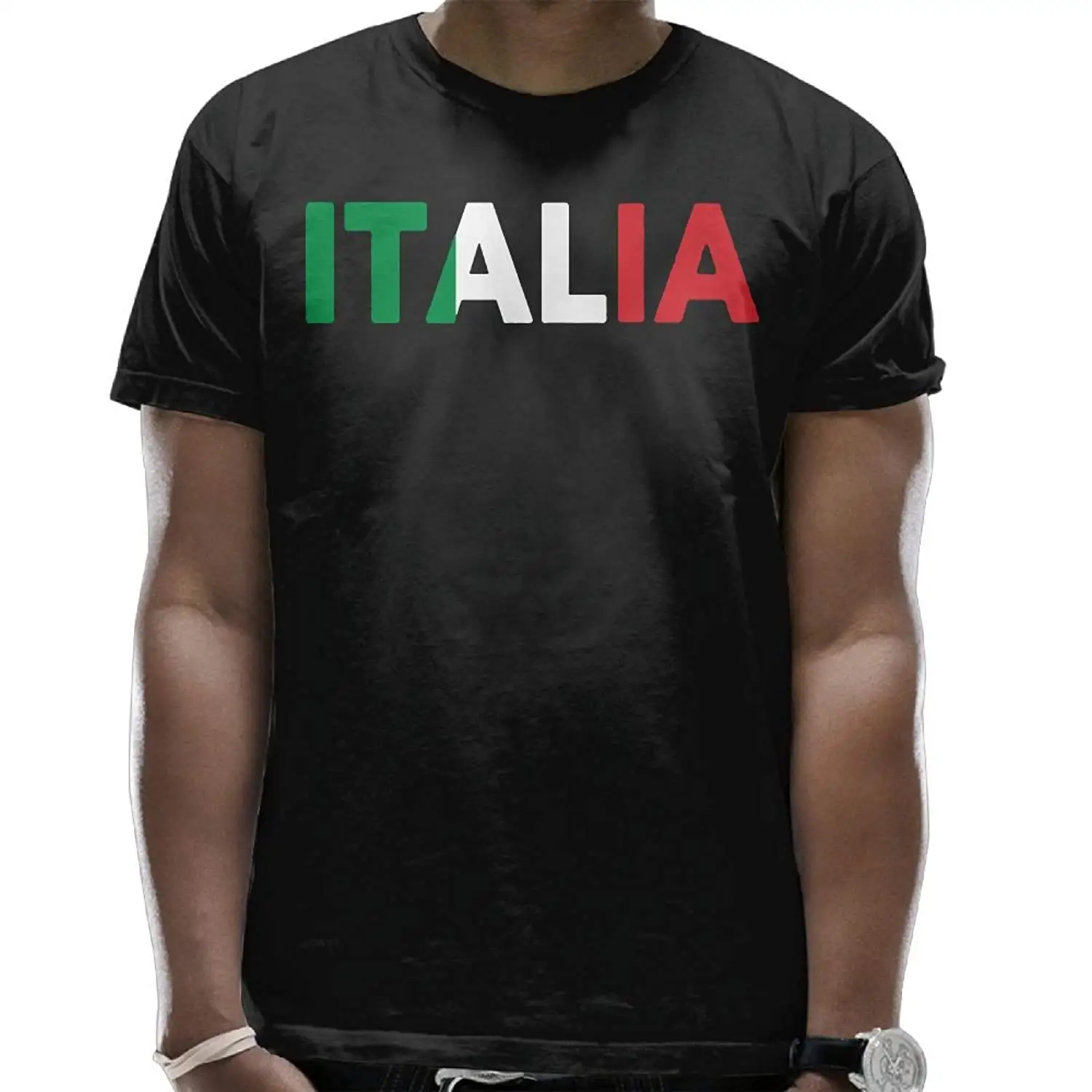 

Summer Custom Crew Neck Short-Sleeve T-Shirt Italia Italy Italian Flag Cotton T-Shirts for Mens Funny Hipster Summer