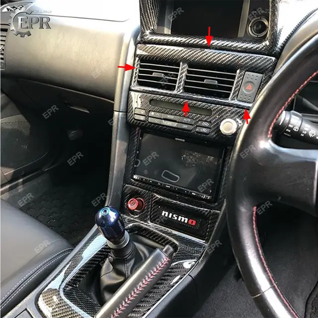 For Nissan R34 Gtr Carbon Fiber Air Con Surround Stick On Type