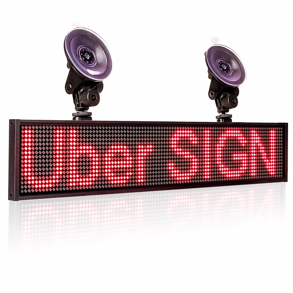 Hot P5mm Wif Indoor LED Signs panel12v Car Scrolling Ad Message board Red SMD display screen Support iOS phone input +2 sucker
