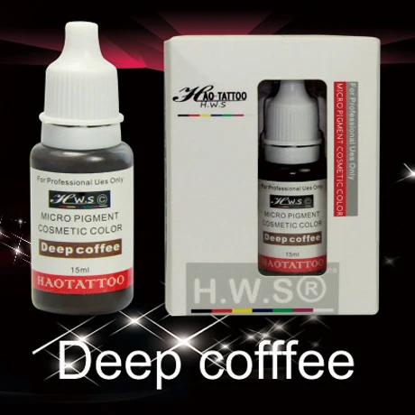

1Pcs 15ml/bottle Vacuum Aseptic Makeup Pigment Deep coffee Professional Semi-Permanent Makeup Tattoo Eyebrows Eyeliner Lip Ink
