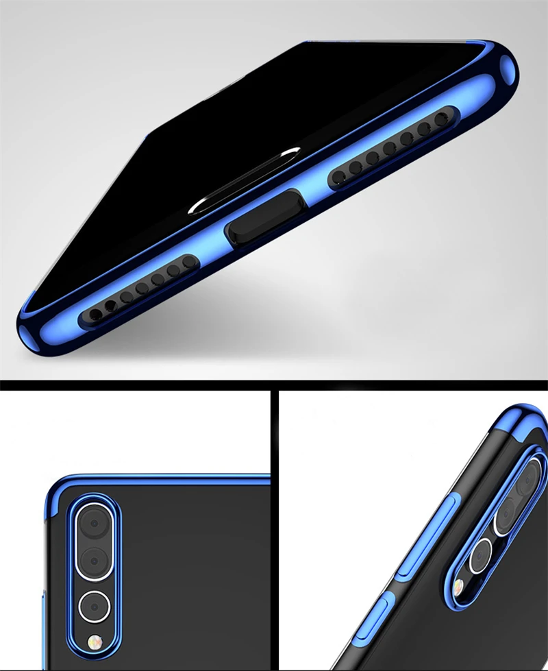 Ultra thin soft TPU Transparent Plating Phone Case For HUAWEI P20 Pro P20 Lite P10 Plus P9 Honor 9 V10 Mate 8 9 10 Pro Cover (5)