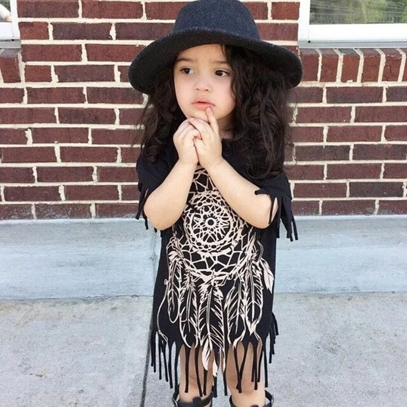 mother daughter dresses tassel (2)