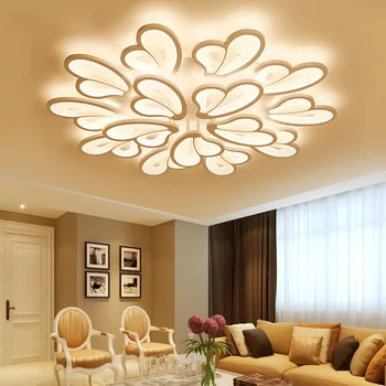 

Modern Chandelier LED White Chandelier Lighting for Living Room Bedroom Dining Room Surface Mount kroonluchter