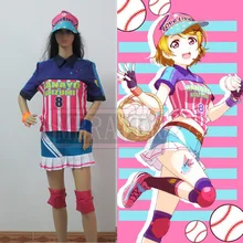 Anime Love Live Koizumi Hanayo Rosa Paño Uniforme de Béisbol Para Adultos Mujeres Del Partido Cosplay Traje de Halloween Navidad