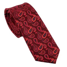 Lammulin Галстуки Для мужчин тонкий галстук бордовый красный с черным Пейсли жаккард галстук узкий галстук мода галстук свадебное Cravate Gravatas