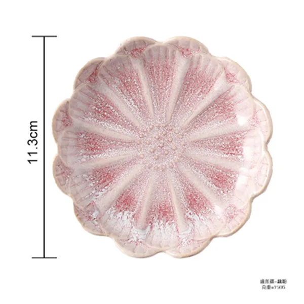Креативное маленькое блюдо, керамическая японская Цветочная тарелка, приправа, соевый соус, миска, уксус, посуда, кетчуп, тарелки, украшение, подарок, посуда - Цвет: pink