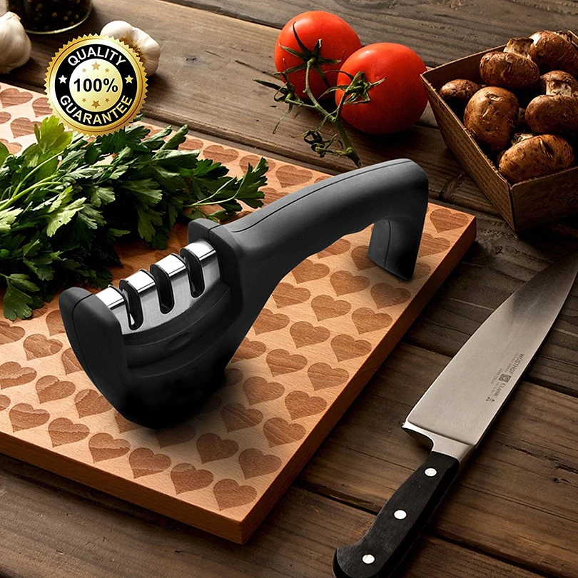 Fantastic Kitchen Knife Sharpeners for Straight and Serrated Knives, 3  Stage Diamond Coated Sharpening Wheel System Sharpeners - AliExpress