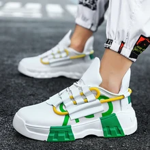 Мужские уличные кроссовки в стиле хип-хоп; дышащие теннисные кроссовки; Masculino; сетчатый светильник; Белая обувь с высоким берцем; Adulto zapatos hombre
