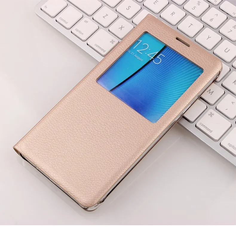 

Wallet Flip Cover for Galaxy S7 Deluxe Smart Open View Window PU Leather Case For Samsung Galaxy S7 Edge S6 Edge Plus Note 3 4 5