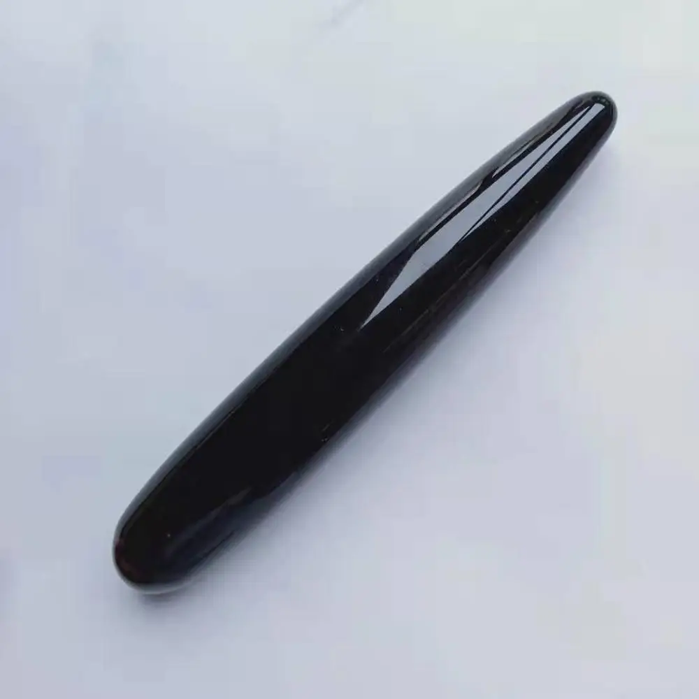 Высокое качество дешевая цена 17 см палочка камень разнообразие драгоценный камень кристалл целебный массажер камень полированный для подарка WYQ - Цвет: Black Obsidian