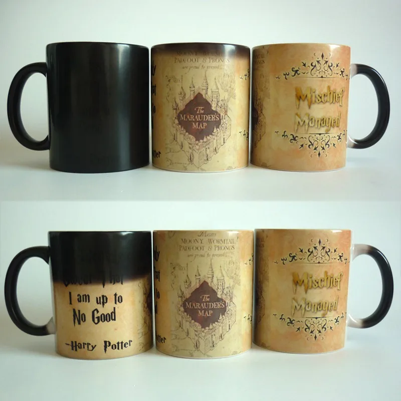 

1pcs Marauders Map Color Changing Mug Harry Mischief Managed Magic Coffee Cup For Friend Christmas Gift
