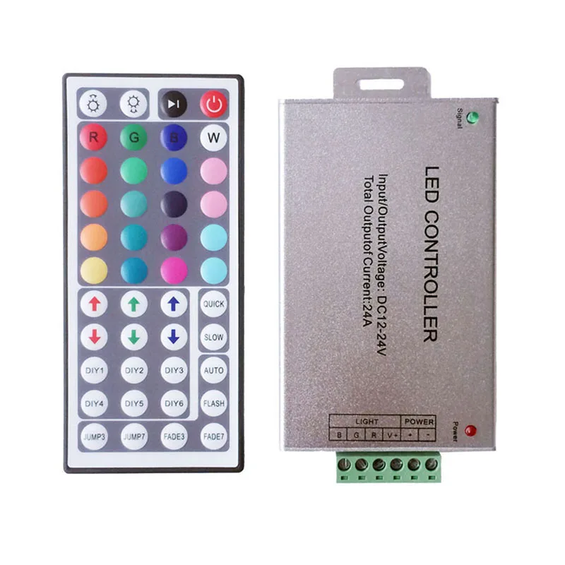 VIPMOON DC12V/24 В 44 Ключ Алюминий светодиодный RGB контроллер для 3528 5050 Светодиодные