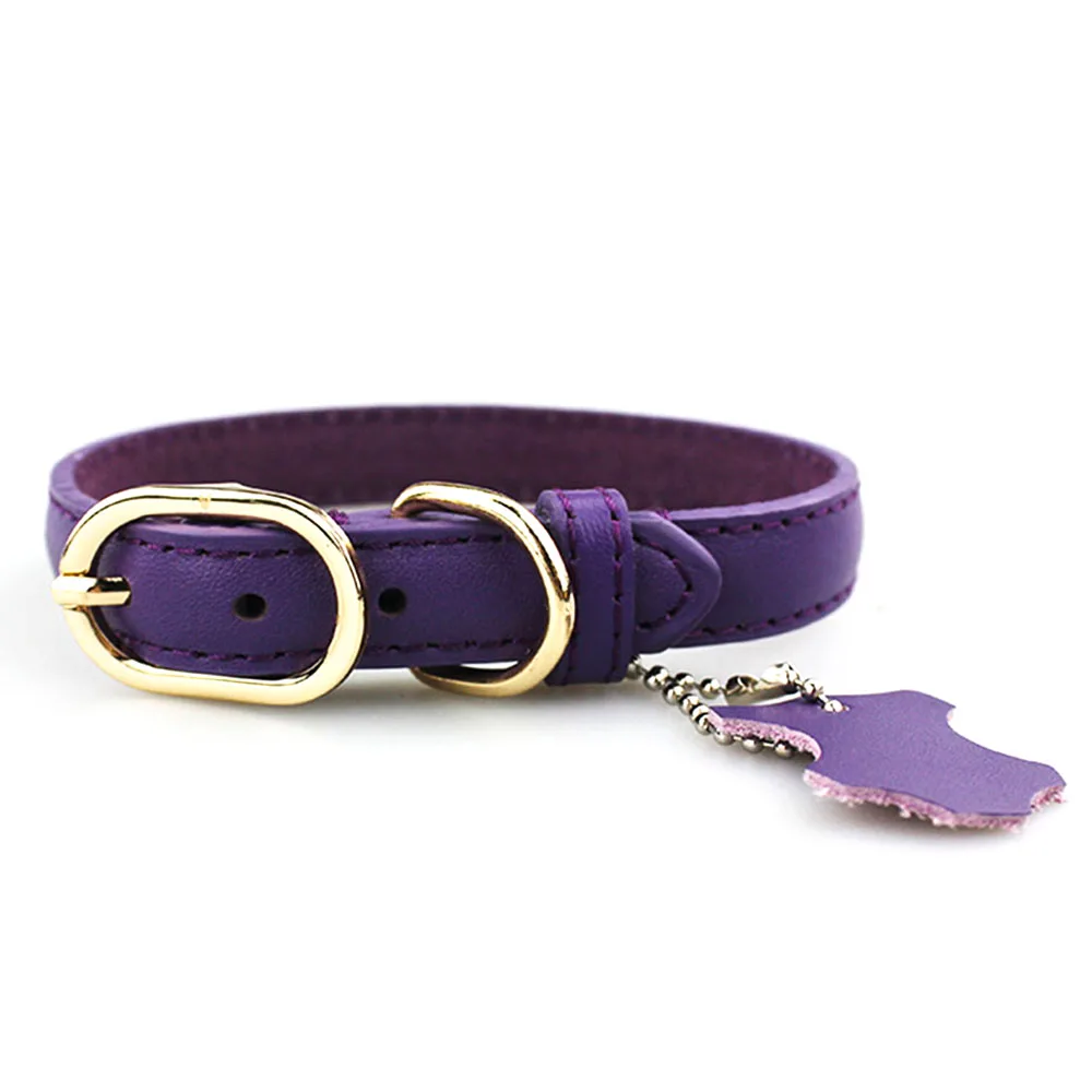 Pet Dog Collars Solid Leather Collars For Small Large Dogs Durable Quick Release Basic Collars Dogs Puppy Pet Products (1)