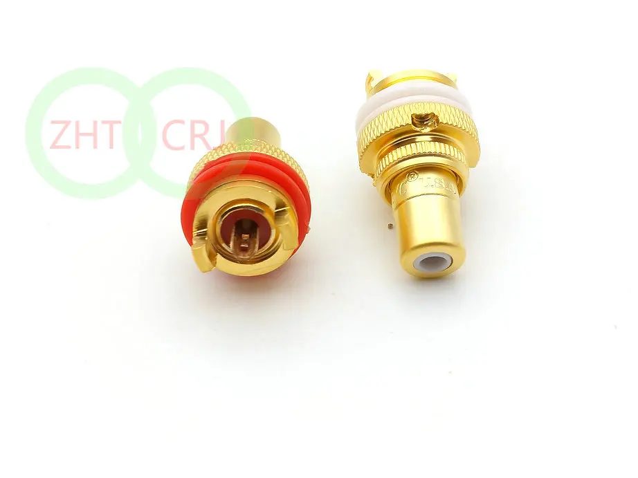 Banhado a Ouro Montagem do Painel Par de Superfície Pces Conector Soquete um Mate 100 Rca 6 100 pces conector rca banhado a ouro