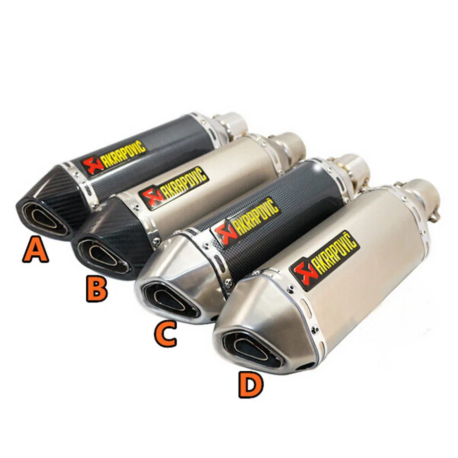 

Universal 35-51MM Akrapovic Exhaust Muffler Pipe AK51 Racing Moto escape Fit most motorcycle ATV 125-1000cc Nice Sound