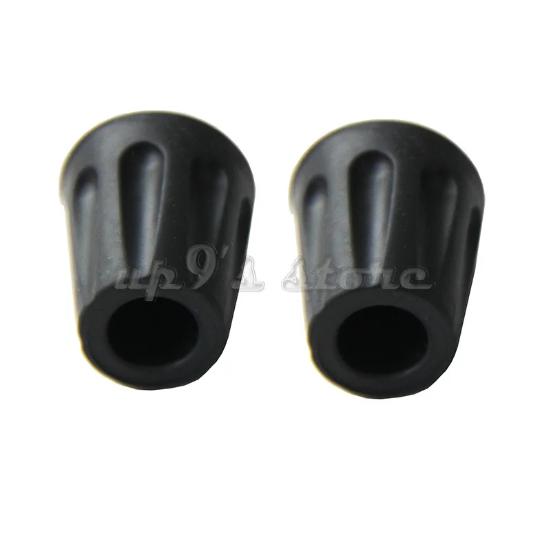 Black Rubber Trekking Hiking Pole Replacement Rubber Tips Feet End Caps