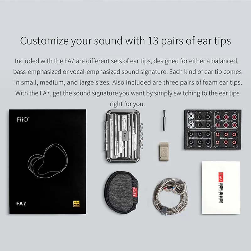 HiFi наушники вкладыши FiiO FA7 с MMCX съемным кабелем|Наушники и гарнитуры| |
