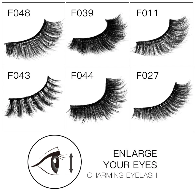 1Pair 3D Mink Full Strip Natural False Eyelashes Long Eyelashes Mink