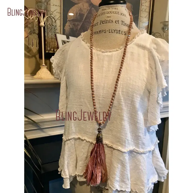 20190301-NM15565-romantic shabby boho chic muted pink versatile sari silk tassel necklace_5